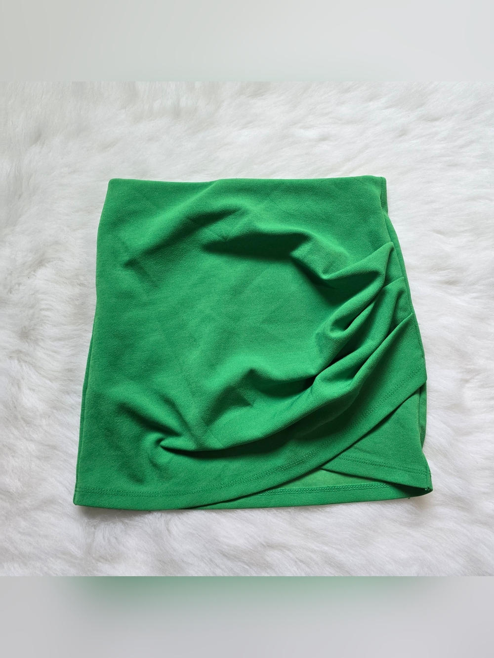 Zara Emerald Green Ruching Mini Pencil Skirt Size S